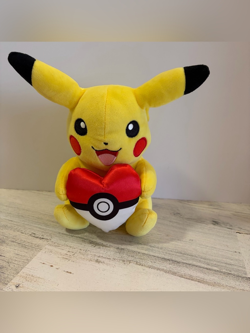 Pokémon Pikachu Plush with Heart Poke Ball